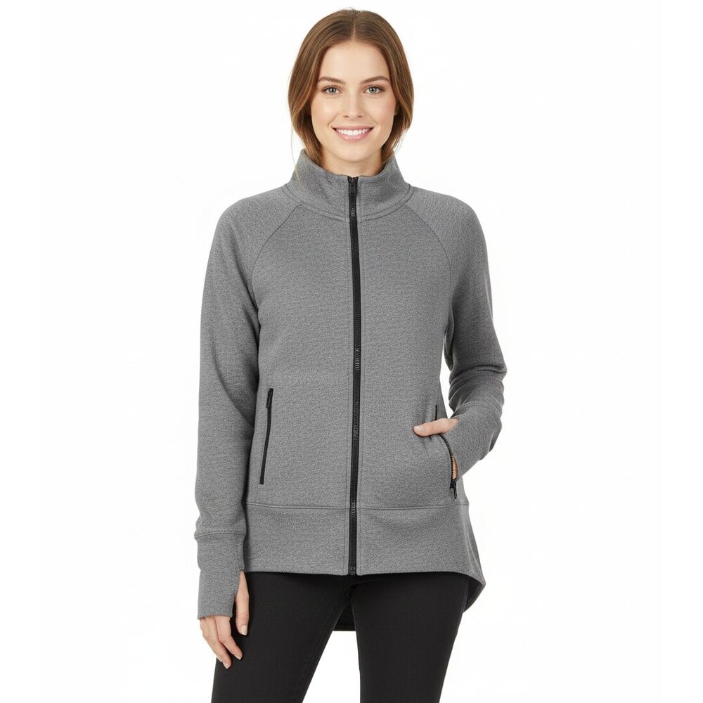 Cabi Sweatshirt Womens  Size M Gray Zip Up Stretch Knit Athletic Athleisure